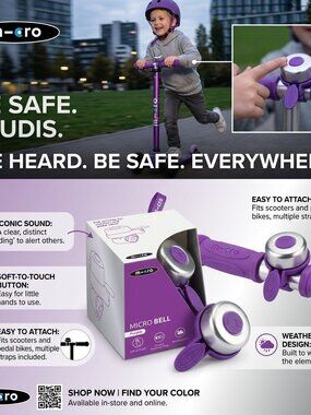 Micro Scooter Bell Designed for Use on scooters and Pedal Bike